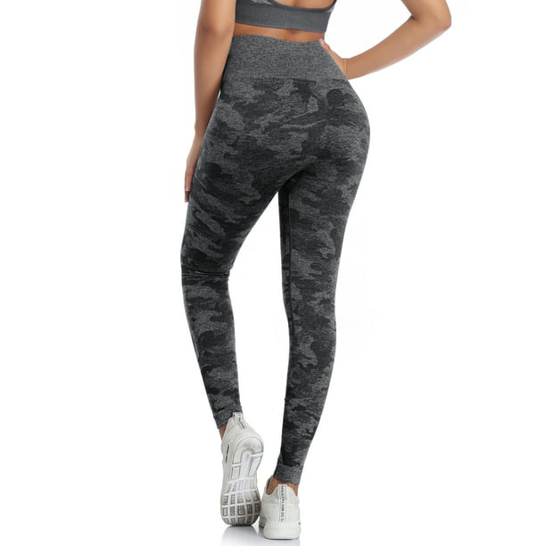 SUSSURRO Women Leggings Camo High Waisted Workout Pants Mesh Seamless Athletic Legging 